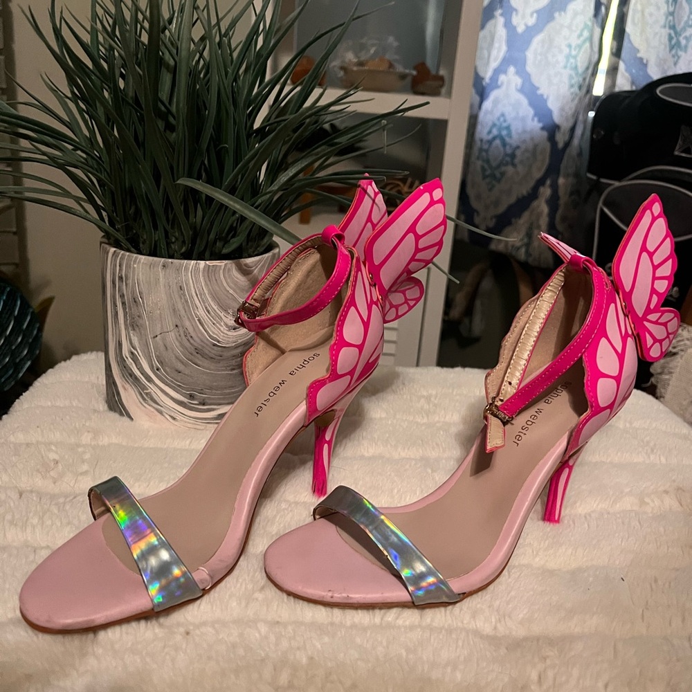 Butterfly heals pink and silver